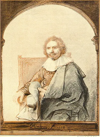 Portrait of a Man in an Armchair, Seen Through a Frame Rembrandt